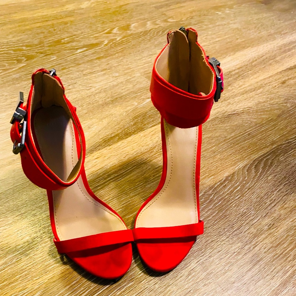 Zara red ankle cuff heels !